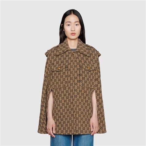 gucci wool cape|GG wool cape in beige/ebony GG wool .